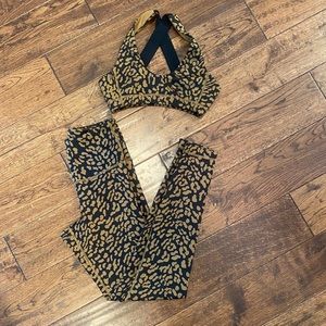 Sivan Ayla Tan Lines Sport Athletic Set. Size XS